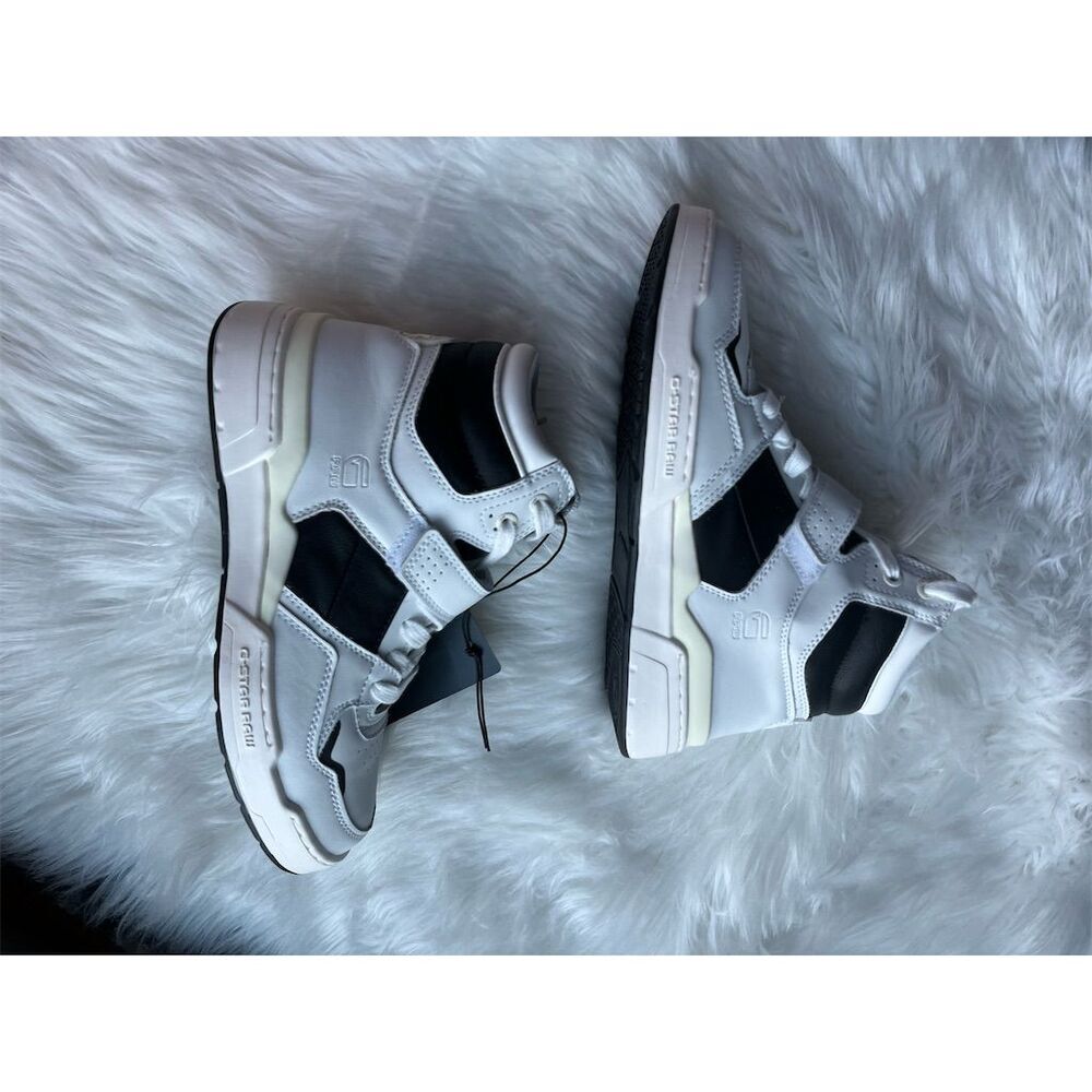 🆕 G-STAR Raw Attac Women’s Mid Sneakers White/Black Size 7 US - Picture 3 of 11